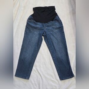 Maternity plus size over the belly blue jeans